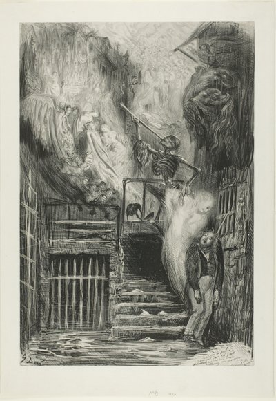La Rue de la Vieille Lanterne: El suicidio de Gérard de Nerval de Gustave Dore