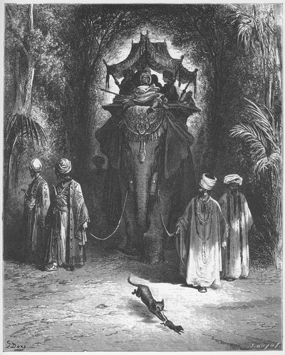 El ratón y el elefante - de "Fábulas" de Jean de La Fontaine de Gustave Dore