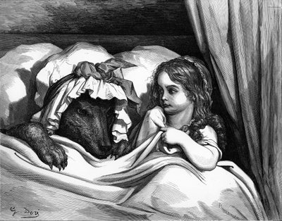 Caperucita Roja, grabado por Gustave Doré de Gustave Dore