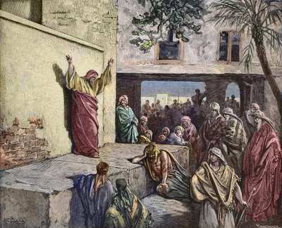 Miqueas el Morastita profetizando a los israelitas, grabado de Gustave Doré - 