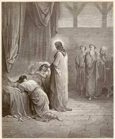 Milagro: Jesucristo sanó a la hija de Jairo de Gustave Dore