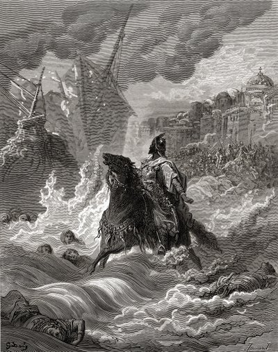 Mohammed II (1432-81) ante Constantinopla en 1453, ilustración de 