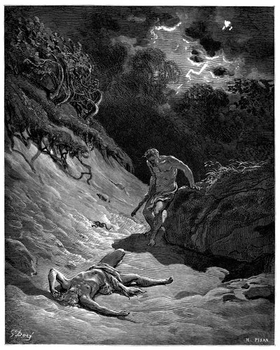 Asesinato de Abel por Caín - Ilustración de Gustave Dore para La Biblia - de Gustave Dore