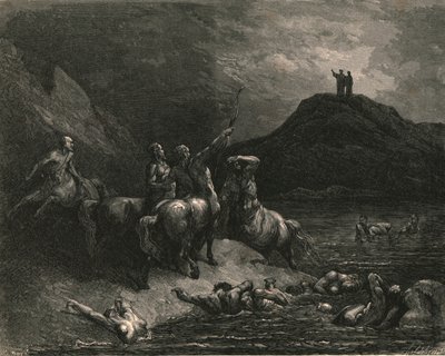 Uno gritó desde lejos: Decid a qué dolor venís condenados, c1890 de Gustave Dore