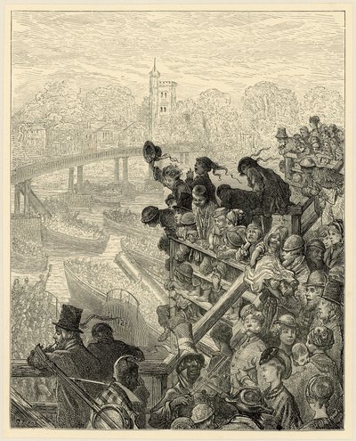 Carrera de Botes de Oxford y Cambridge, Putney de Gustave Dore