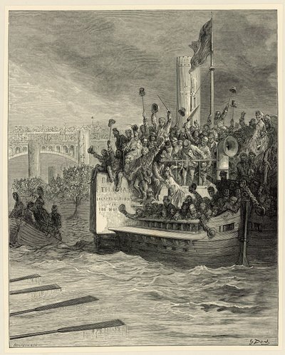 Carrera de botes de Oxford y Cambridge, Putney de Gustave Dore