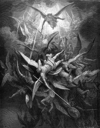 El Paraíso Perdido: Caída de los ángeles rebeldes de Gustave Dore