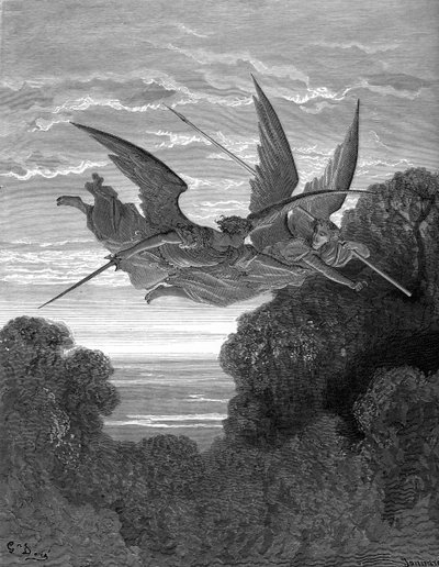 El Paraíso Perdido: Ithuriel y Zephon de Gustave Dore