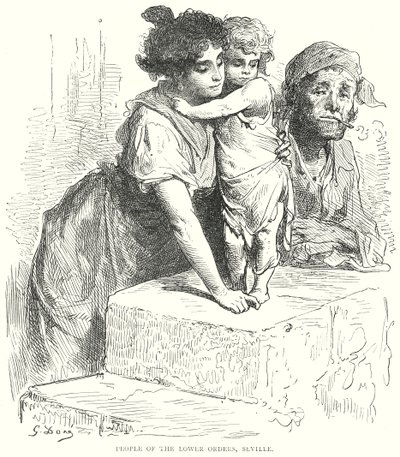 Gente de las Órdenes Inferiores, Sevilla (grabado) de Gustave Dore