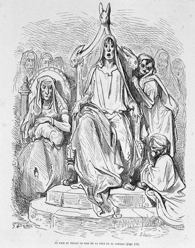 Personificación del Miedo y su Familia por Doré de Gustave Dore