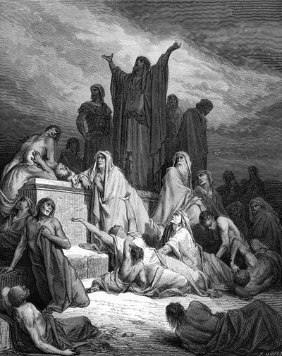 Plaga de Jerusalén, grabado por Doré - Biblia de Gustave Dore