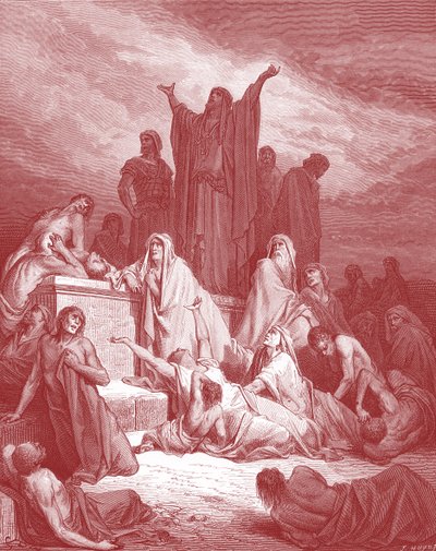 Plaga de Jerusalén, grabado por Doré - Biblia de Gustave Dore