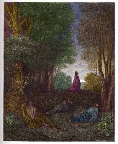 Oración de Jesús en el Jardín de los Olivos - grabado en "La Biblia ilustrada" por Gustave Doré (1832-1883) de Gustave Dore