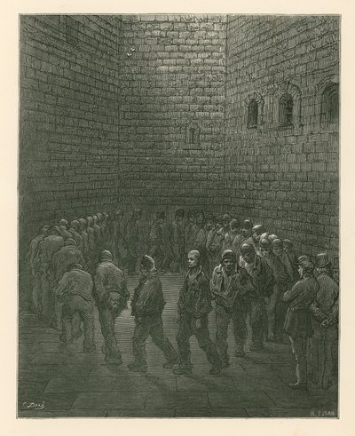 Prisioneros en el patio de ejercicios de la prisión de Newgate de Gustave Dore
