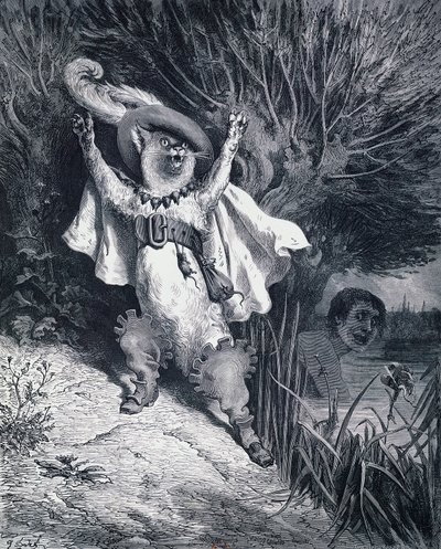 El gato con botas, ilustración por Gustave Doré para el cuento de hadas de Charles Perrault de Gustave Dore