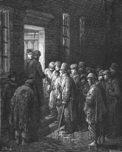 Refugio - Solicitando admisión, 1872 de Gustave Dore