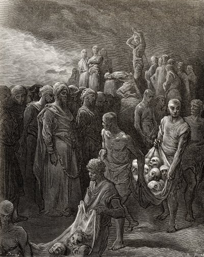 Ricardo I (1157-99) Corazón de León masacrando cautivos en represalia, ilustración de 