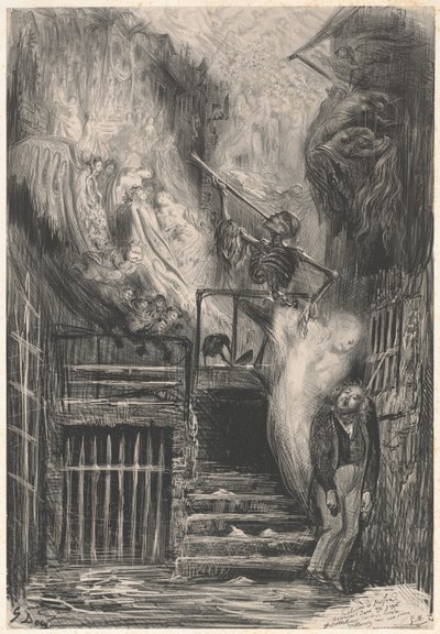 Calle de la Vieja linterna [El suicidio de Gérard de Nerval] de Gustave Dore