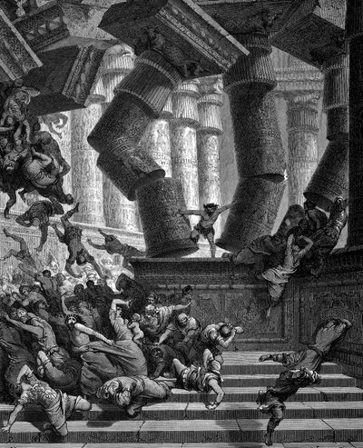 Sansón derribando el templo de Dagón, 1866 de Gustave Dore
