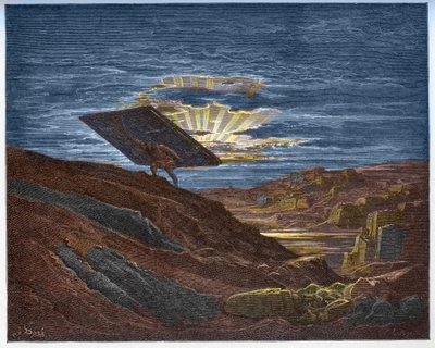 Sansón lleva las puertas de Gaza - Sansón removiendo las puertas de Gaza - Grabado en “La Biblia ilustrada” por Gustave Dore (1832-1883) - Grabado de “La Biblia de Dore” de Gustave Dore