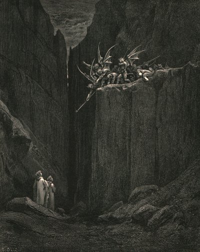 Apenas sus pies alcanzaron la parte más baja de la cama, c. 1890 de Gustave Dore
