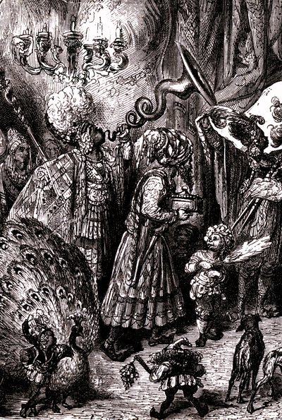 Sindbad el marino (Simbad) - cuento de las mil y una (1001) noches - ilustración de Gustave Dore (detalle) - Maxwell edición 1865 - Sexto viaje: A la corte del rey de Serendib de Gustave Dore