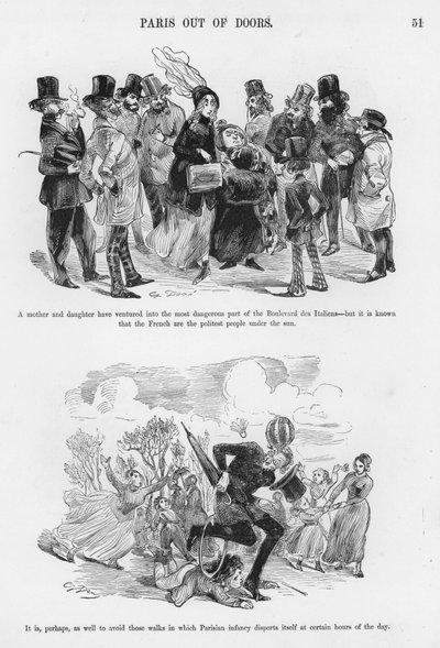 Bocetos humorísticos y grotescos de Gustave Doré (grabado) de Gustave Dore