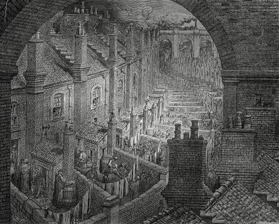 Barrios bajos de Londres, grabado por Gustave Doré de Gustave Dore