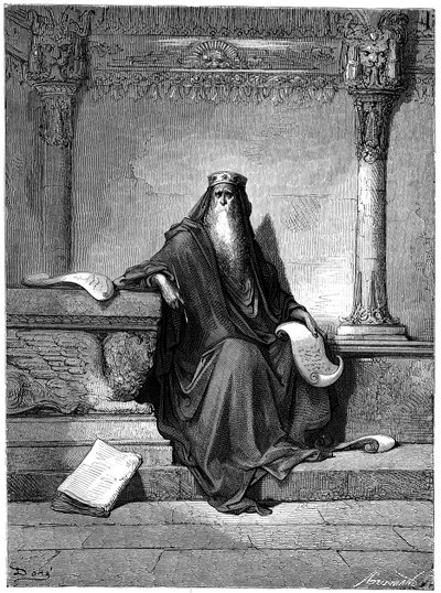 Salomón - Ilustración de Gustave Dore (1832-1883) para La Biblia (1866) - de Gustave Dore