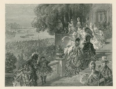 Espectadores viendo una carrera de botes de Gustave Dore