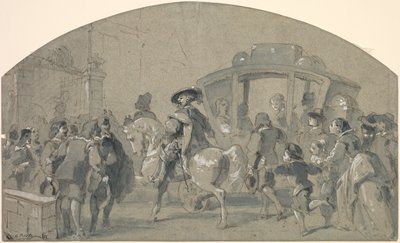 Escena de calle recto, bocetos verso, c. 1848-49 de Gustave Dore