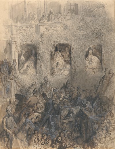 Estudio para un bloque en la carretera de Gustave Dore