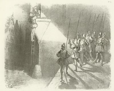 Sorprendido por los vigilantes - Reinado de Enrique IV de Gustave Dore
