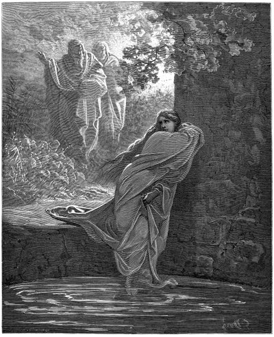 Suzanne en el baño: ilustración de Gustave Dore (1832-1883) para La Biblia de Gustave Dore