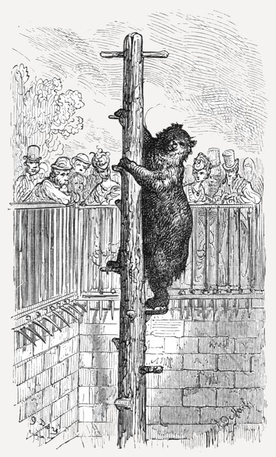 El foso de los osos - Jardines Zoológicos, 1872 de Gustave Dore