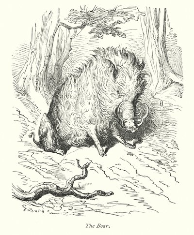 El Jabalí (grabado) de Gustave Dore