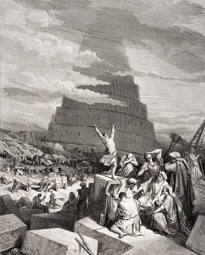 La confusión de las lenguas, Génesis 11:7-9, ilustración de 