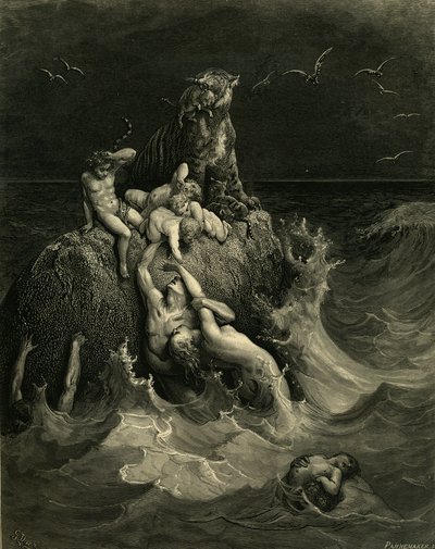 El diluvio Frontispicio de la edición ilustrada de la Biblia, 1866 de Gustave Dore