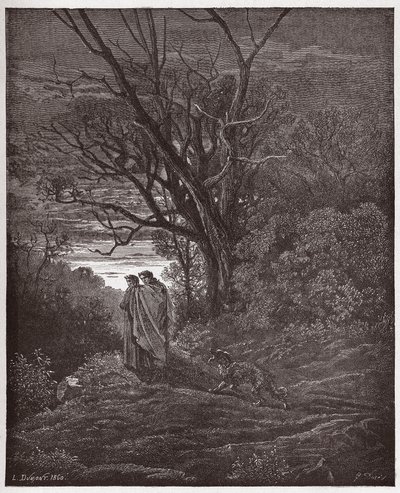 La Divina Comedia, Infierno, Canto 1: Aparece la loba - Ilustración de Gustave Doré de Gustave Dore