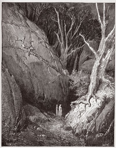 La Divina Comedia, Infierno, Canto 1: Virgilio y Dante comienzan su viaje - Ilustración de Gustave Doré de Gustave Dore