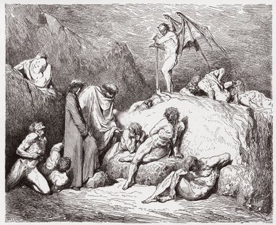 La Divina Comedia, Infierno, Canto 28: Sembradores de discordia mutilados en la novena bolgia - Ilustración de Gustave Doré de Gustave Dore
