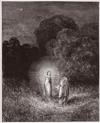 La Divina Comedia (La Divina Commedia, La Divine Comédie), Infierno, Canto 2: Beatriz y Virgilio - por Dante Alighieri (1265-1321) - Ilustración de Gustave Doré (1832-1883) de Gustave Dore