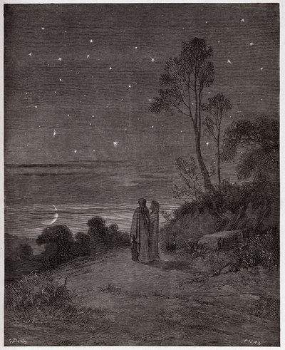 La Divina Comedia, Infierno, Canto 2: El cielo oscureciéndose en la primera noche - Ilustración de Gustave Doré de Gustave Dore
