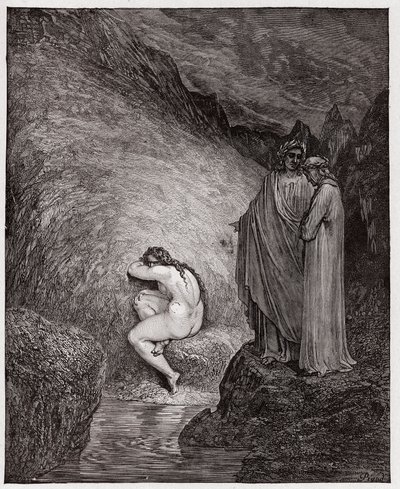 La Divina Comedia, Infierno, Canto 30: Myrrha, condenada por incesto - por Dante Alighieri (1265-1321) - Ilustración de Gustave Doré (1832-1883) de Gustave Dore