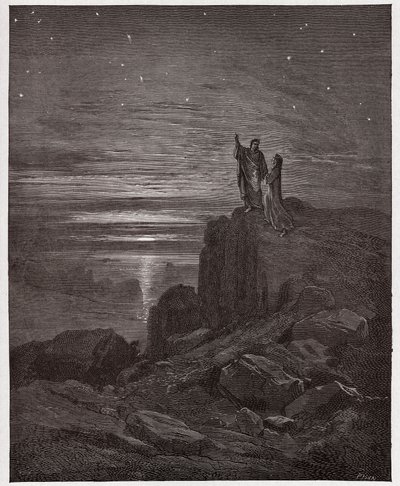 La Divina Comedia, Infierno, Canto 34: Los poetas emergen del infierno - Ilustración de Gustave Doré de Gustave Dore