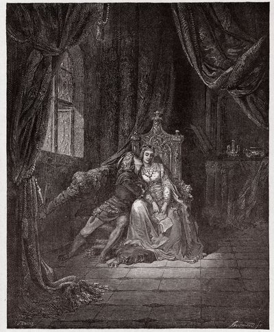 La Divina Comedia, Infierno, Canto 5: Paolo y Francesca - Ilustración de Gustave Doré de Gustave Dore