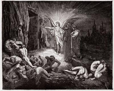 La Divina Comedia, Infierno, Canto 9: El ángel abre las puertas - Ilustración de Gustave Doré de Gustave Dore