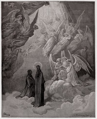 La Divina Comedia, Paraíso, Canto 20: Las almas luminosas cantan - por Dante Alighieri (1265-1321) - Ilustración de Gustave Doré (1832-1883) de Gustave Dore