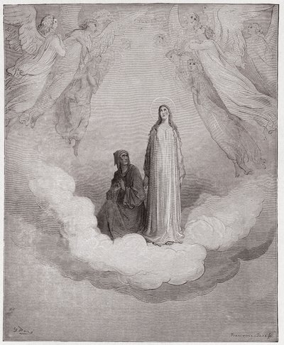 La Divina Comedia, Paraíso, Canto 21: La bienaventurada Beatriz en el séptimo círculo - por Dante Alighieri (1265-1321) - Ilustración de Gustave Doré (1832-1883). de Gustave Dore