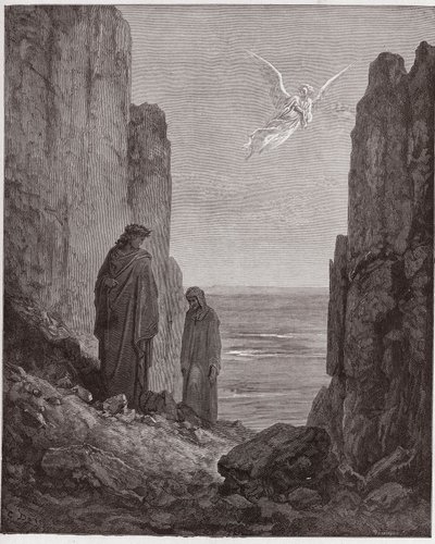 La Divina Comedia, Purgatorio, Canto 19: Los poetas ascienden al quinto círculo - por Dante Alighieri (1265-1321) - Ilustración de Gustave Doré (1832-1883). de Gustave Dore